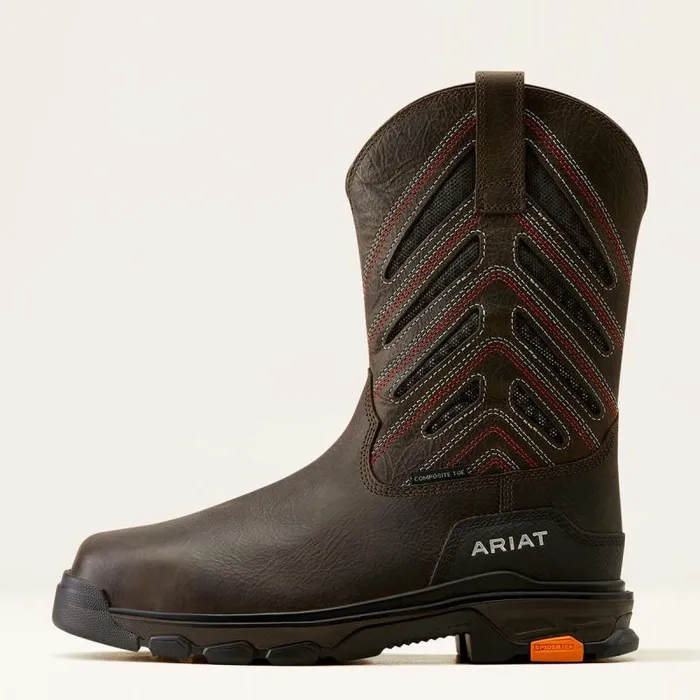 Men Work Boots Ariat Intrepid VentTEK Composite Toe Work Boot Iron Coffee