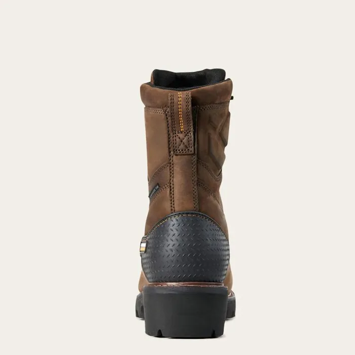 Men Work Boots Ariat Powerline 8034 Waterproof Composite Toe Work Boot Oily Distressed Brown