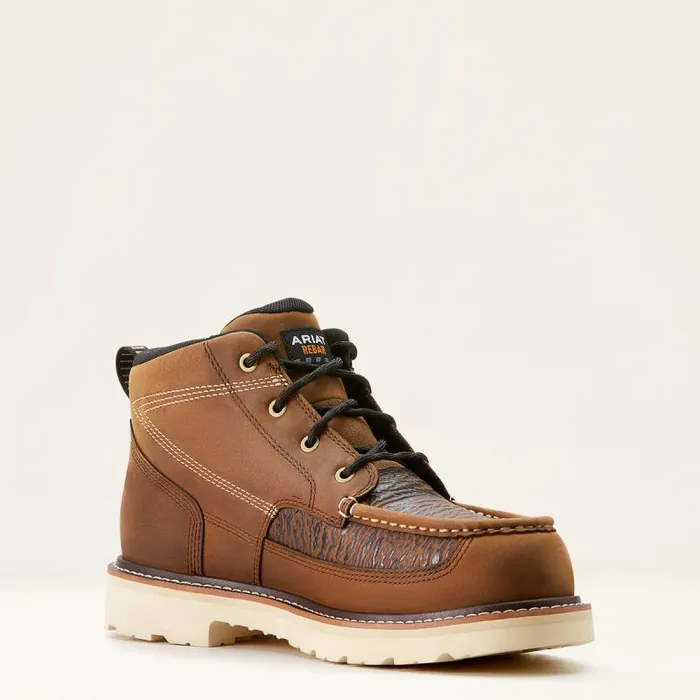 Men Work Boots Ariat Rebar Lift Chukka Composite Toe Work Boot Distressed Brownsharkskin Print