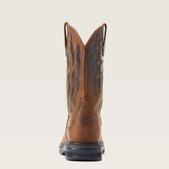 Men Work Boots Ariat Sierra Shock Shield Patriot Steel Toe Work Boot Distressed Brown Men Work Boots Ariat Sierra Shock Shield Patriot Steel Toe Work Boot Distressed Brown