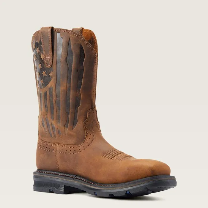 Men Work Boots Ariat Sierra Shock Shield Patriot Steel Toe Work Boot Distressed Brown Men Work Boots Ariat Sierra Shock Shield Patriot Steel Toe Work Boot Distressed Brown