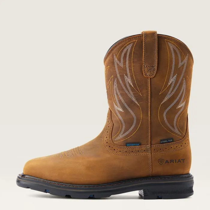 Men Work Boots Ariat Sierra Shock Shield Waterproof Steel Toe Work Boot Distressed Brown Men Work Boots Ariat Sierra Shock Shield Waterproof Steel Toe Work Boot Distressed Brown