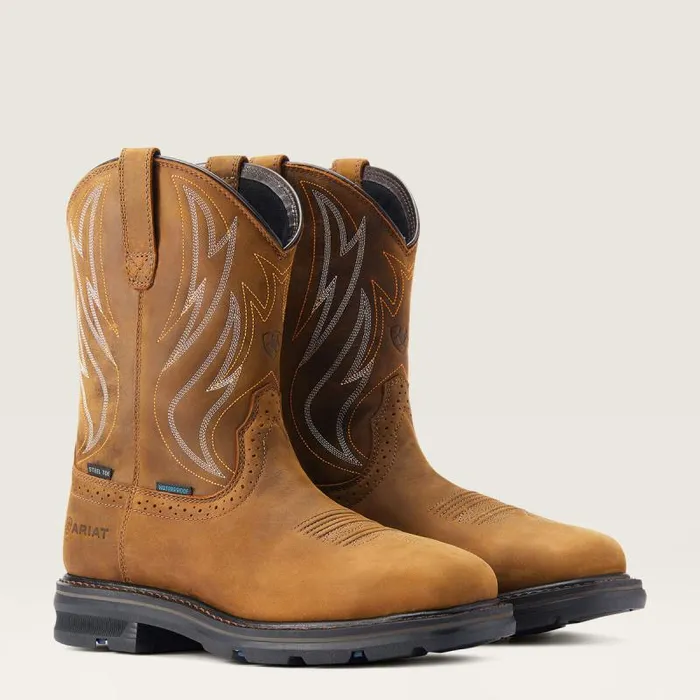 Men Work Boots Ariat Sierra Shock Shield Waterproof Steel Toe Work Boot Distressed Brown Men Work Boots Ariat Sierra Shock Shield Waterproof Steel Toe Work Boot Distressed Brown
