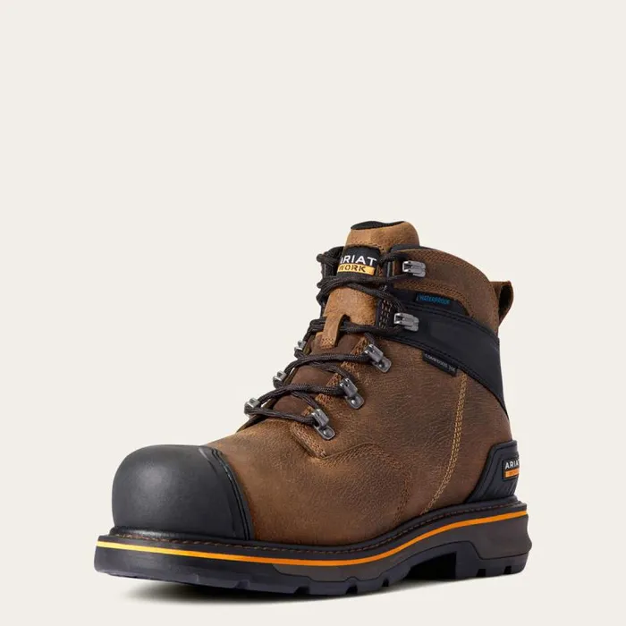 Men Work Boots Ariat Stump Jumper 6034 Waterproof Composite Toe Work Boot Dark Hickory
