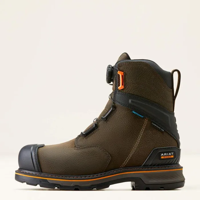 Men Work Boots Ariat Stump Jumper 8034 BOA Waterproof Composite Toe Work Boot Iron Coffee Men Work Boots Ariat Stump Jumper 8034 BOA Waterproof Composite Toe Work Boot Iron Coffee