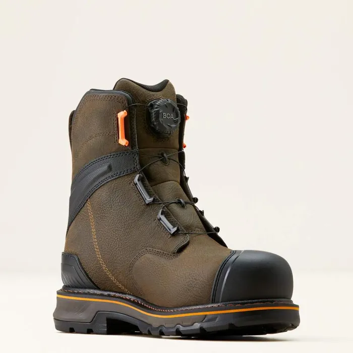 Men Work Boots Ariat Stump Jumper 8034 BOA Waterproof Composite Toe Work Boot Iron Coffee Men Work Boots Ariat Stump Jumper 8034 BOA Waterproof Composite Toe Work Boot Iron Coffee