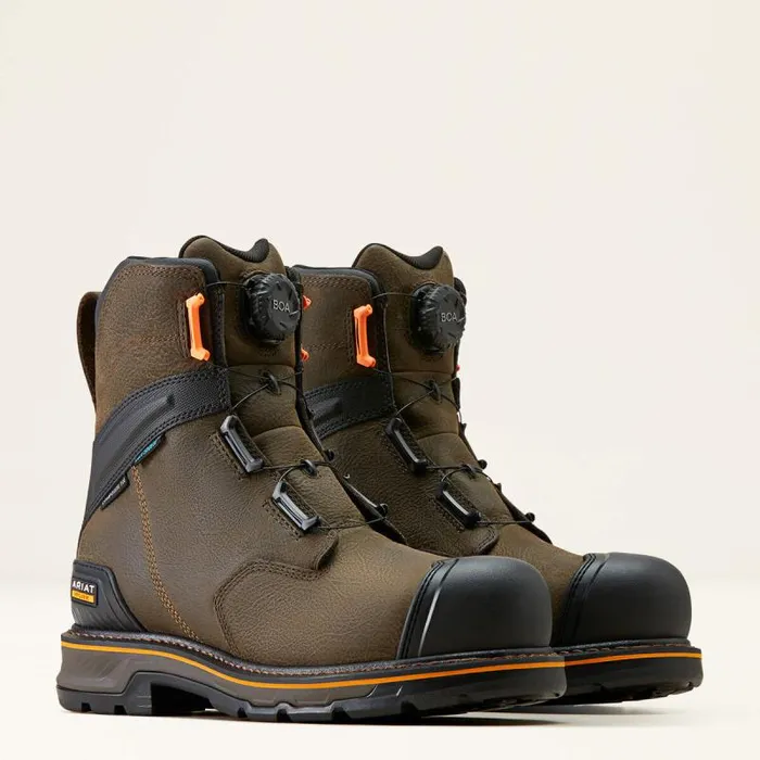 Men Work Boots Ariat Stump Jumper 8034 BOA Waterproof Composite Toe Work Boot Iron Coffee Men Work Boots Ariat Stump Jumper 8034 BOA Waterproof Composite Toe Work Boot Iron Coffee