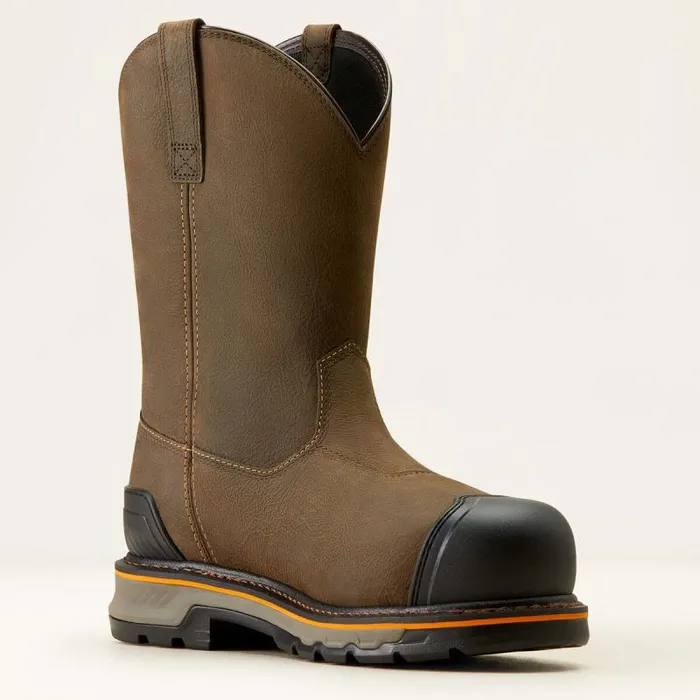 Men Work Boots Ariat Stump Jumper PullOn BOA Waterproof Composite Toe Work Boot Iron Coffee