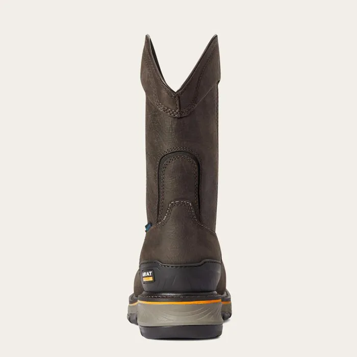 Men Work Boots Ariat Stump Jumper PullOn Waterproof Composite Toe Work Boot Iron Coffee