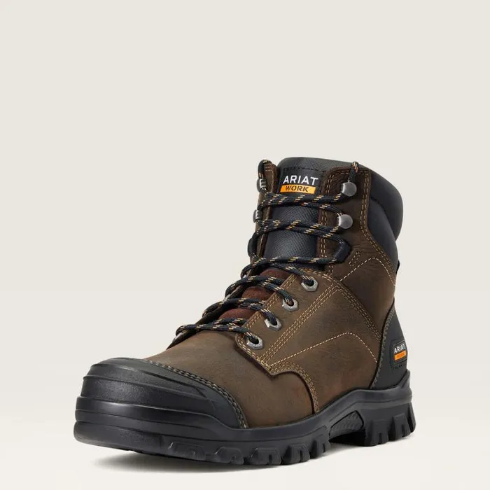 Men Work Boots Ariat Treadfast 6034 Waterproof Work Boot Dark Brown