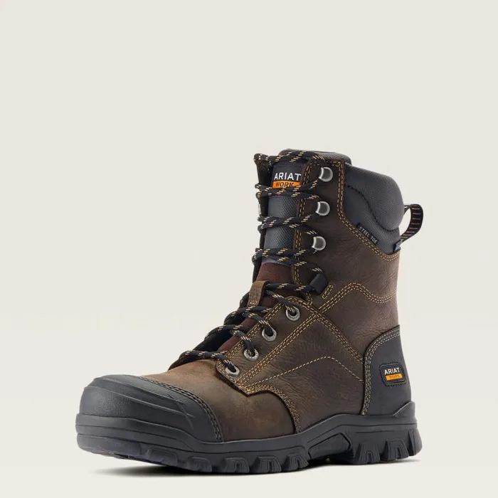 Men Work Boots Ariat Treadfast 8034 Waterproof Steel Toe Work Boot Dark Brown