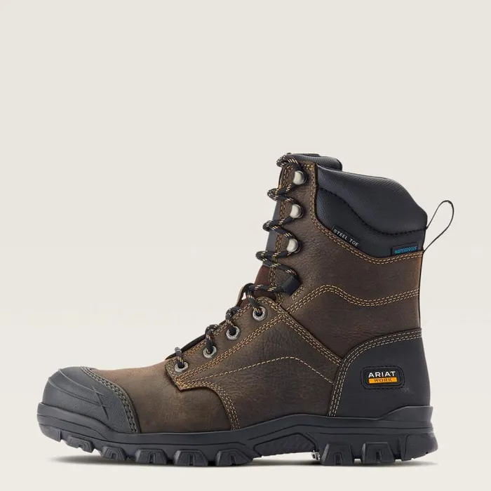 Men Work Boots Ariat Treadfast 8034 Waterproof Steel Toe Work Boot Dark Brown Men Work Boots Ariat Treadfast 8034 Waterproof Steel Toe Work Boot Dark Brown
