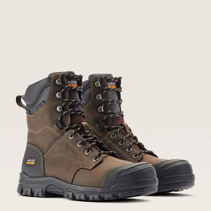 Men Work Boots Ariat Treadfast 8034 Waterproof Steel Toe Work Boot Dark Brown Men Work Boots Ariat Treadfast 8034 Waterproof Steel Toe Work Boot Dark Brown