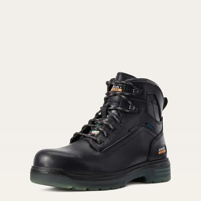 Men Work Boots Ariat Turbo 6034 H2O CSA Carbon Toe Work Boot Black
