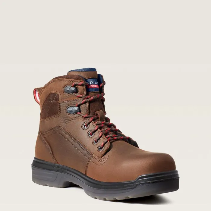 Men Work Boots Ariat Turbo 6034 USA Assembled Waterproof Carbon Toe Work Boot Rich Brown