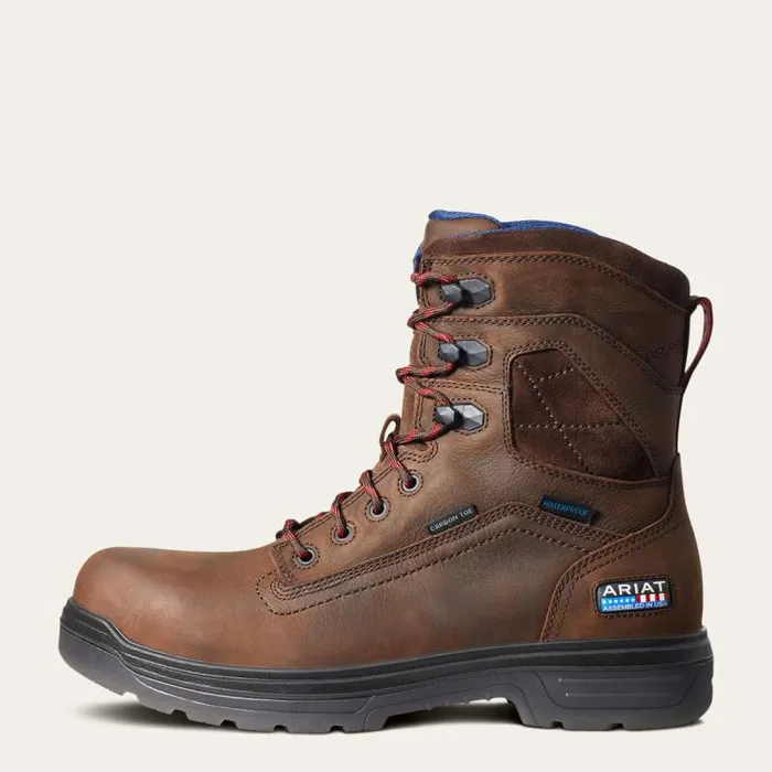 Men Work Boots Ariat Turbo 8034 USA Assembled Waterproof Carbon Toe Work Boot Rich Brown Men Work Boots Ariat Turbo 8034 USA Assembled Waterproof Carbon Toe Work Boot Rich Brown