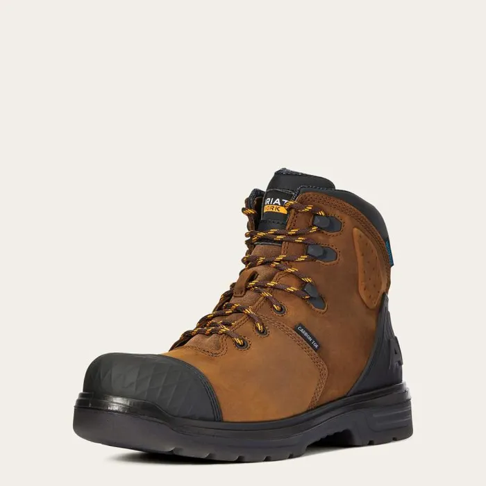 Men Work Boots Ariat Turbo Outlaw 6034 Waterproof Carbon Toe Work Boot Barley Brown