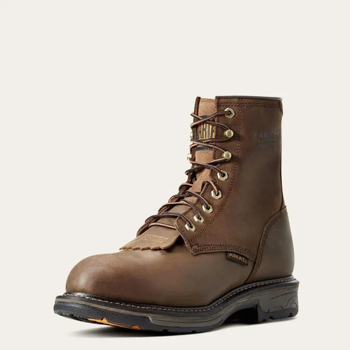 Men Work Boots Ariat WorkHog 8034 Waterproof Composite Toe Work Boot Oily Distressed Brown