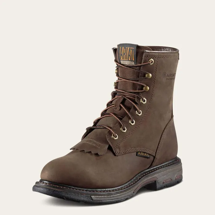 Men Work Boots Ariat WorkHog 8034 Waterproof Work Boot Oily Distressed Brown