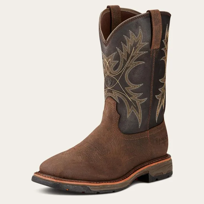 Men Work Boots Ariat WorkHog Waterproof Work Boot Bruin Brown