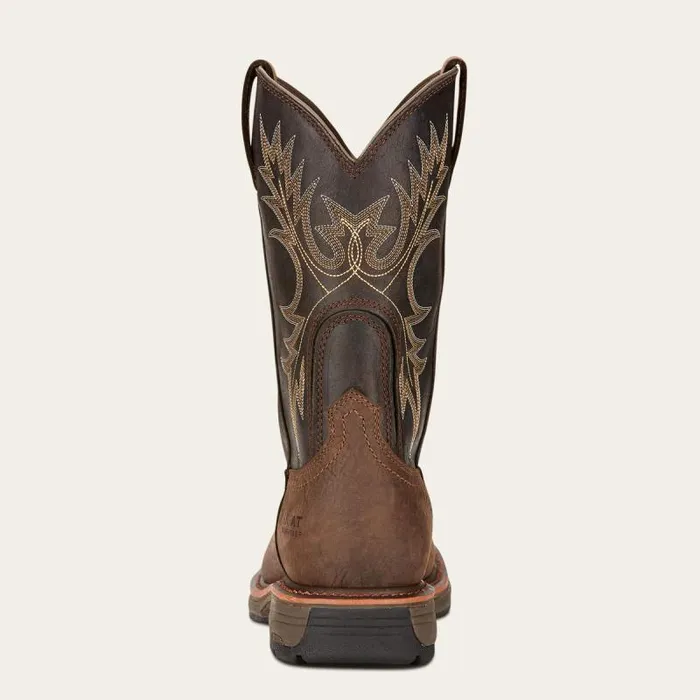 Men Work Boots Ariat WorkHog Waterproof Work Boot Bruin Brown