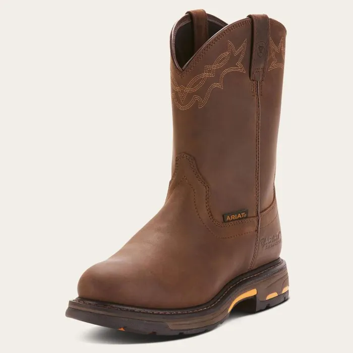 Men Work Boots Ariat WorkHog Waterproof Work Boot Oily Distressed Brown