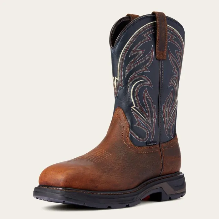 Men Work Boots Ariat WorkHog XT Cottonwood Carbon Toe Work Boot Brown Oiled Rowdy