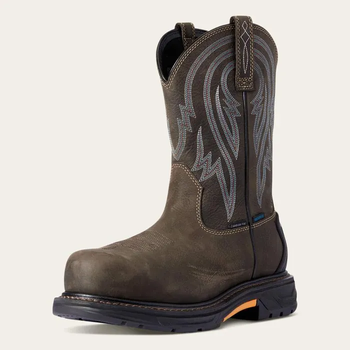 Men Work Boots Ariat WorkHog XT Tumbleweed Waterproof Carbon Toe Work Boot Iron Coffee