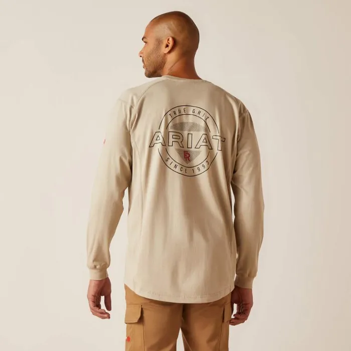 Men Workwear Ariat FR Air True Grit TShirt Silver Lining