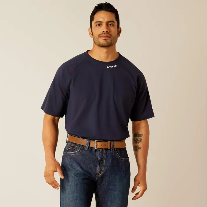 Men Workwear Ariat FR Baselayer TShirt Navy