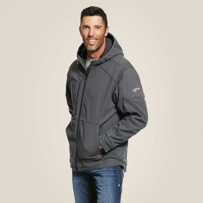 Men Workwear Ariat FR DuraLight Stretch Canvas Jacket Iron Gray