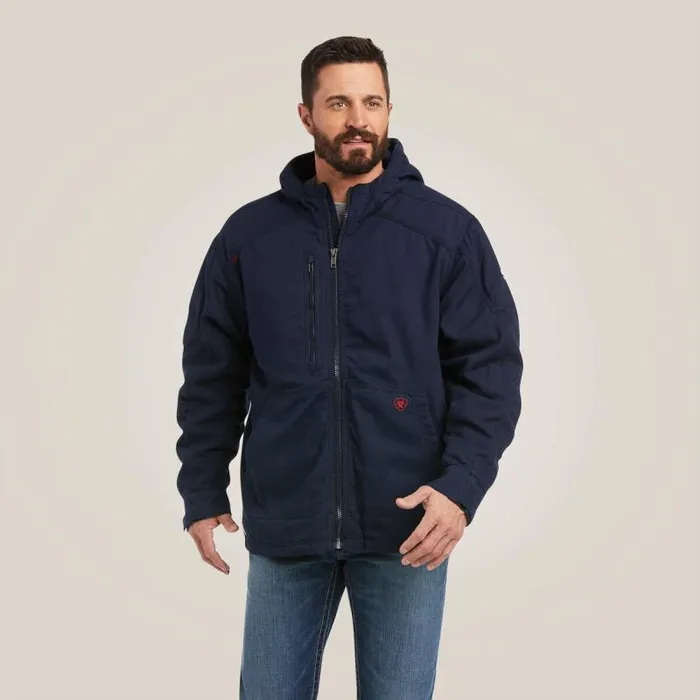 Men Workwear Ariat FR DuraLight Stretch Canvas Jacket Navy