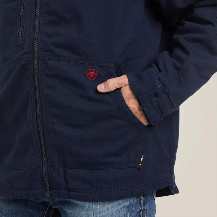 Men Workwear Ariat FR DuraLight Stretch Canvas Jacket Navy Men Workwear Ariat FR DuraLight Stretch Canvas Jacket Navy
