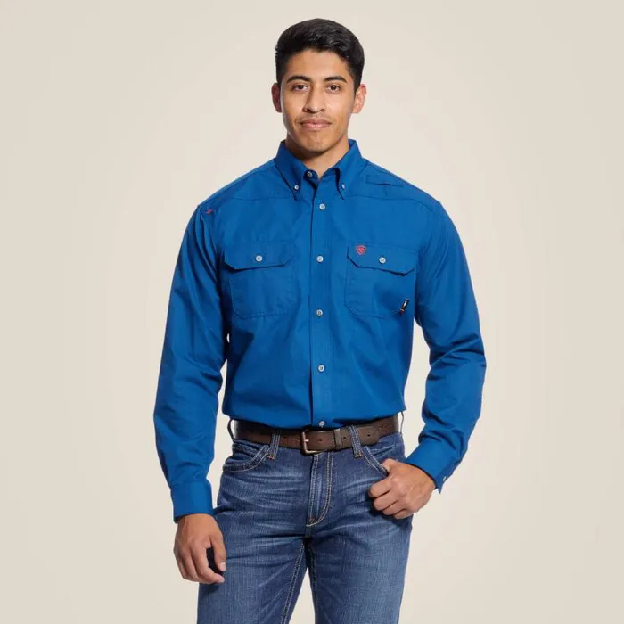 Men Workwear Ariat FR Featherlight Work Shirt Royal Blue