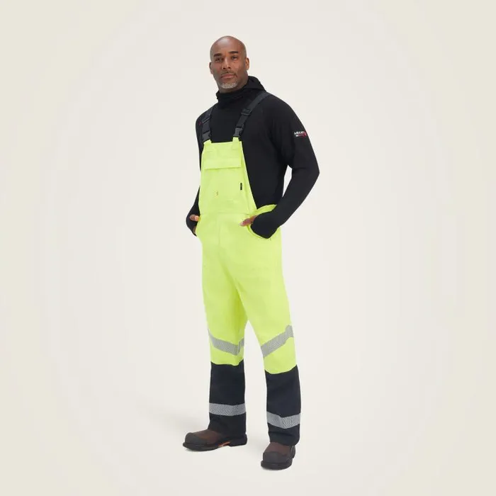 Men Workwear Ariat FR HiVis Waterproof Bib Hivis Yellow Men Workwear Ariat FR HiVis Waterproof Bib Hivis Yellow