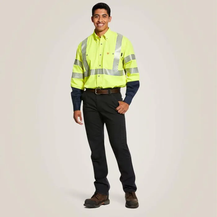 Men Workwear Ariat FR HiVis Work Shirt Hivis Yellow Men Workwear Ariat FR HiVis Work Shirt Hivis Yellow