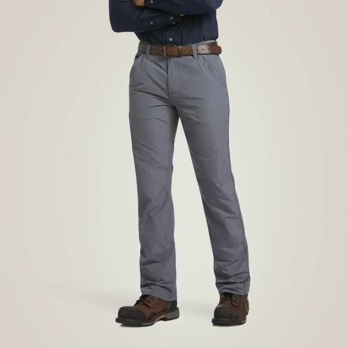 Men Workwear Ariat FR M5 DuraLight Ripstop Stackable Straight Leg Pant Grey