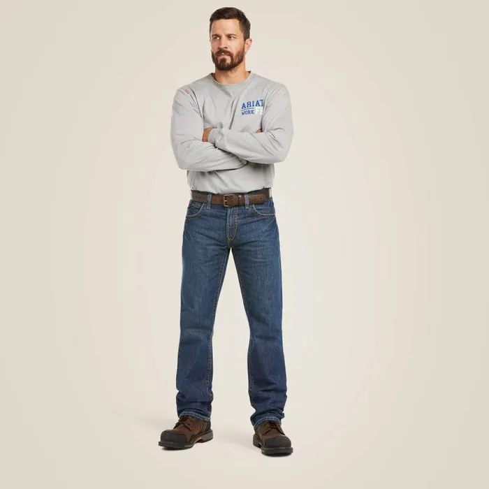 Men Workwear Ariat FR M5 Straight Basic Stackable Straight Leg Jean Clay Men Workwear Ariat FR M5 Straight Basic Stackable Straight Leg Jean Clay