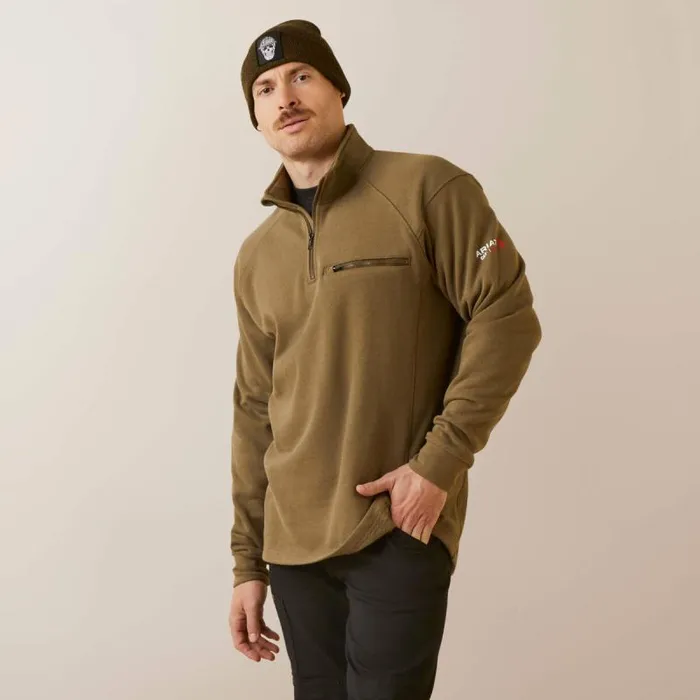 Men Workwear Ariat FR Rev 14 Zip Top Beech