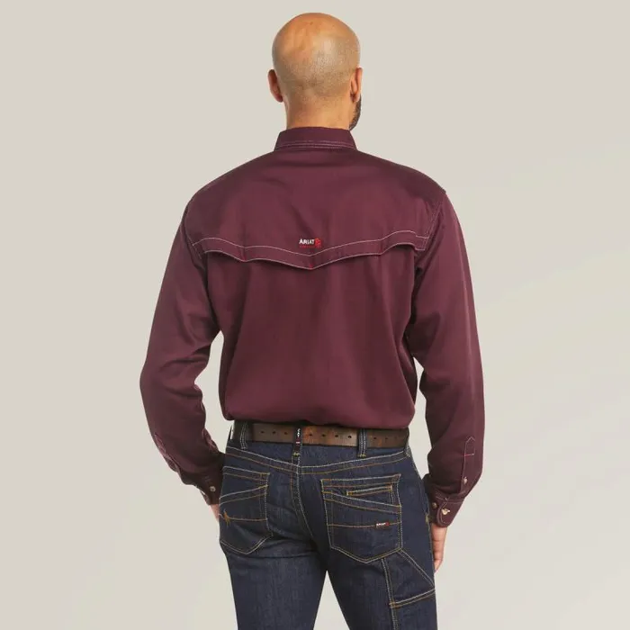 Men Workwear Ariat FR Vented Work Shirt Malbec Men Workwear Ariat FR Vented Work Shirt Malbec