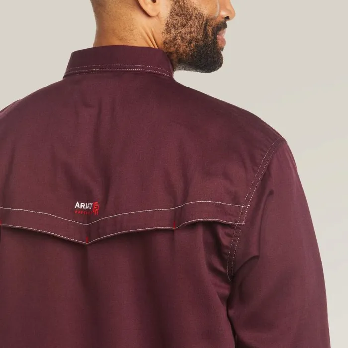 Men Workwear Ariat FR Vented Work Shirt Malbec Men Workwear Ariat FR Vented Work Shirt Malbec