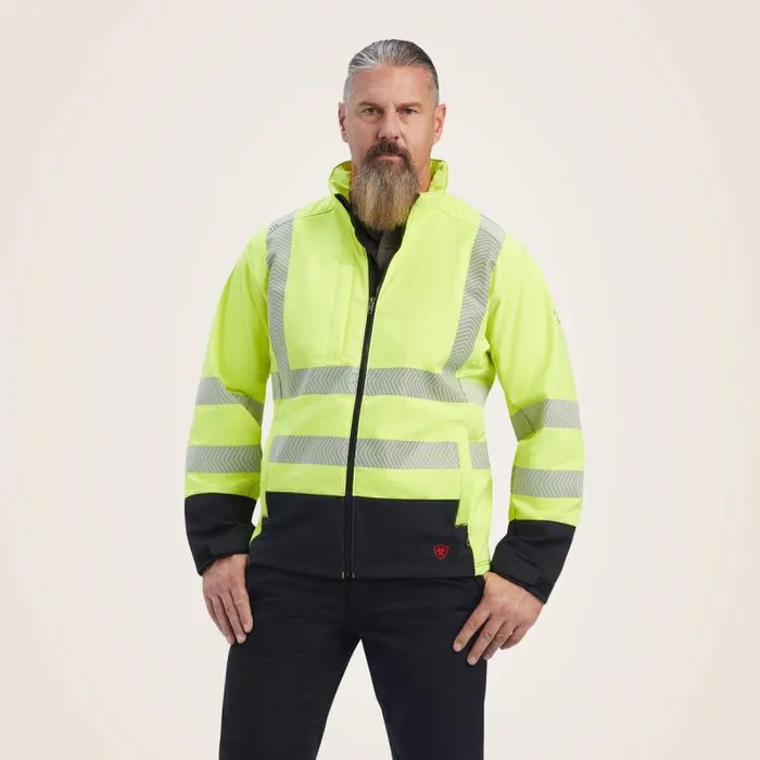 Men Workwear Ariat FR Vernon HiVis Softshell Jacket Hivis Yellow