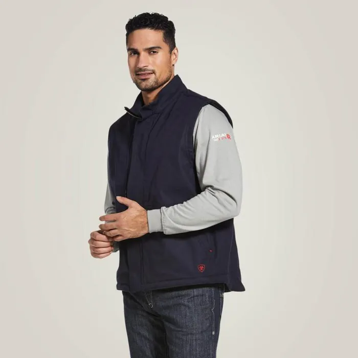 Men Workwear Ariat FR Workhorse Insulated Vest Navy