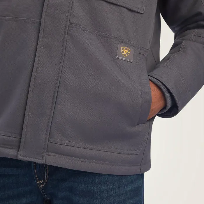 Men Workwear Ariat Rebar DuraCanvas SherpaLined Coat Rebar Grey Men Workwear Ariat Rebar DuraCanvas SherpaLined Coat Rebar Grey