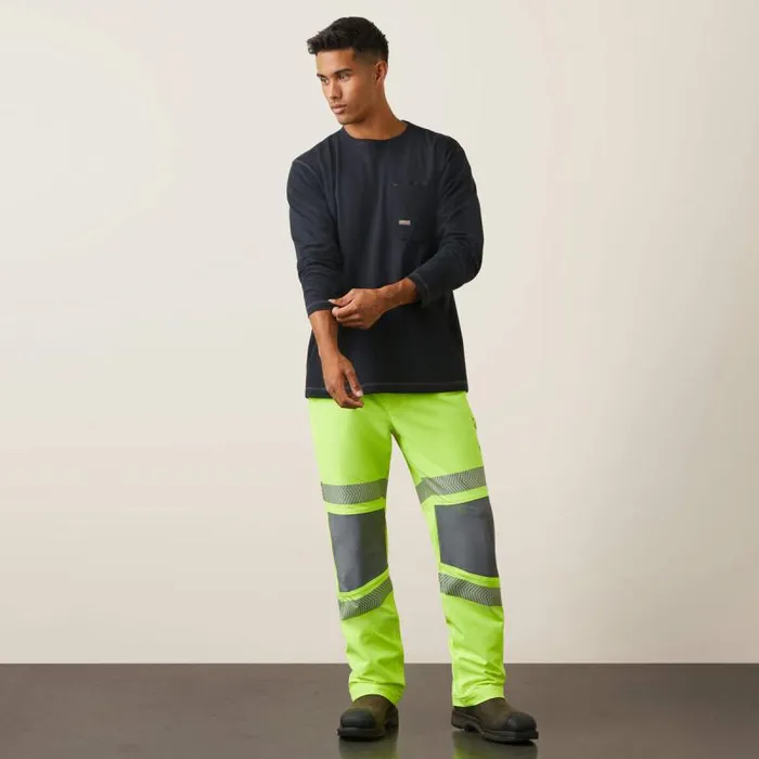 Men Workwear Ariat Rebar DuraStretch PullOn Straight Pant Hi Vis Yellow Men Workwear Ariat Rebar DuraStretch PullOn Straight Pant Hi Vis Yellow
