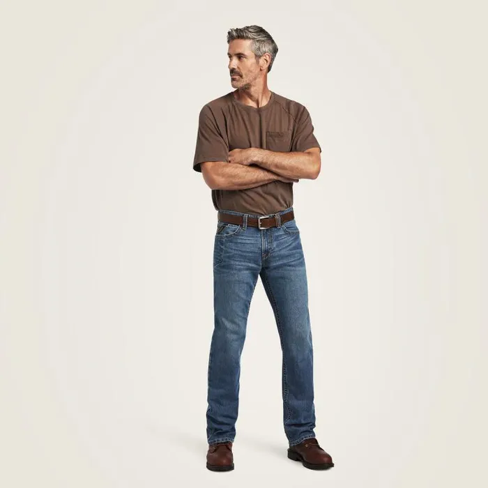 Men Workwear Ariat Rebar M7 DuraStretch Edge Stackable Straight Leg Jean Rico Men Workwear Ariat Rebar M7 DuraStretch Edge Stackable Straight Leg Jean Rico