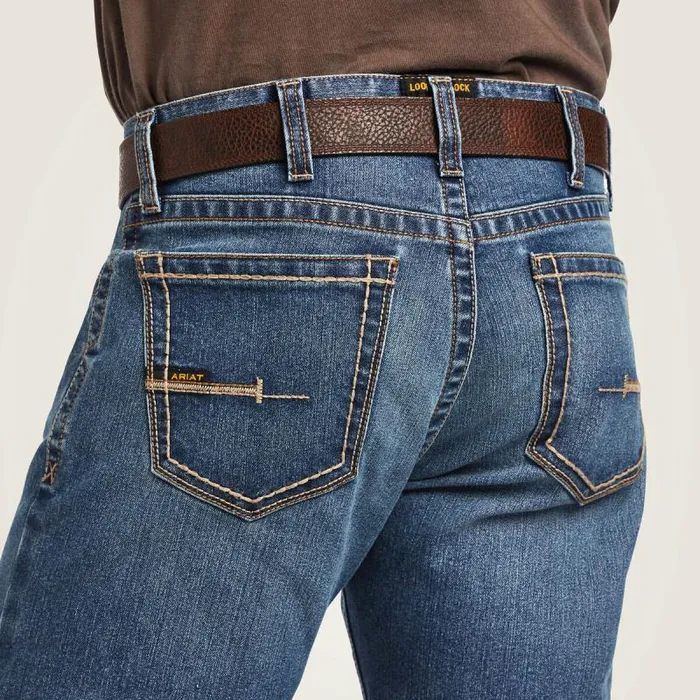 Men Workwear Ariat Rebar M7 DuraStretch Edge Stackable Straight Leg Jean Rico Men Workwear Ariat Rebar M7 DuraStretch Edge Stackable Straight Leg Jean Rico
