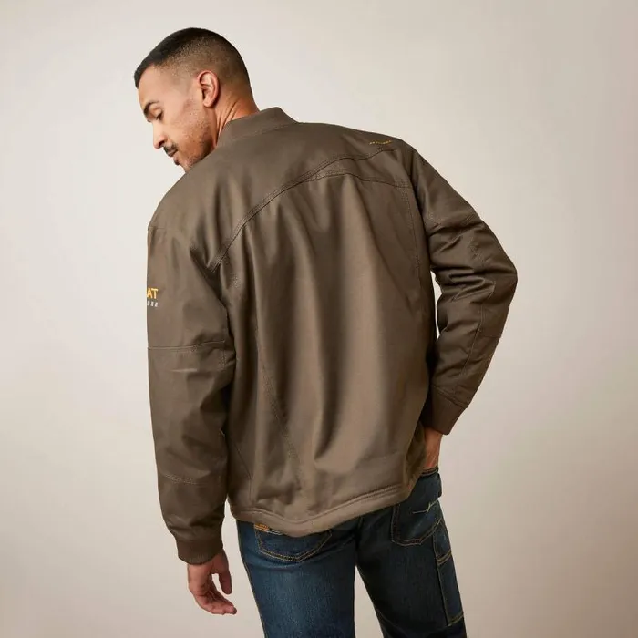 Men Workwear Ariat Rebar Stretch Canvas Bomber Jacket Wren Men Workwear Ariat Rebar Stretch Canvas Bomber Jacket Wren