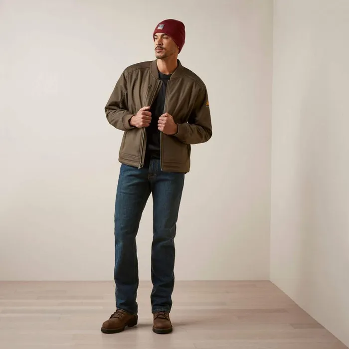 Men Workwear Ariat Rebar Stretch Canvas Bomber Jacket Wren Men Workwear Ariat Rebar Stretch Canvas Bomber Jacket Wren