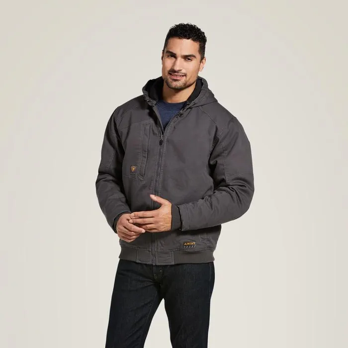 Men Workwear Ariat Rebar Washed DuraCanvas Insulated Jacket Rebar Grey